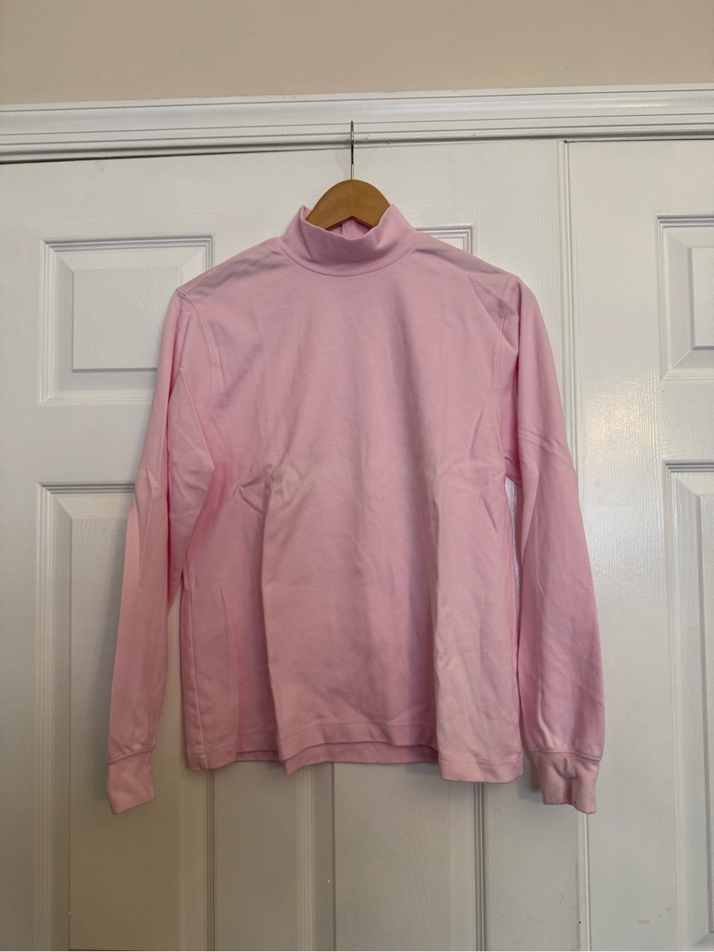 Lands' End Light Pink Mock Neck Long Sleeve Top
